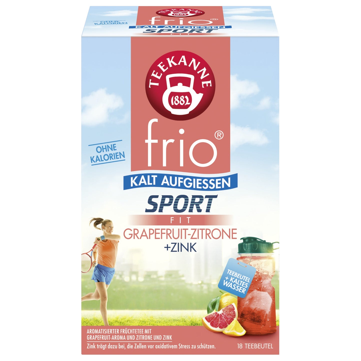 Teekanne Tee frio Sport Fit Grapefruit-Zitrone + Zink 18 Btl./Pack.
