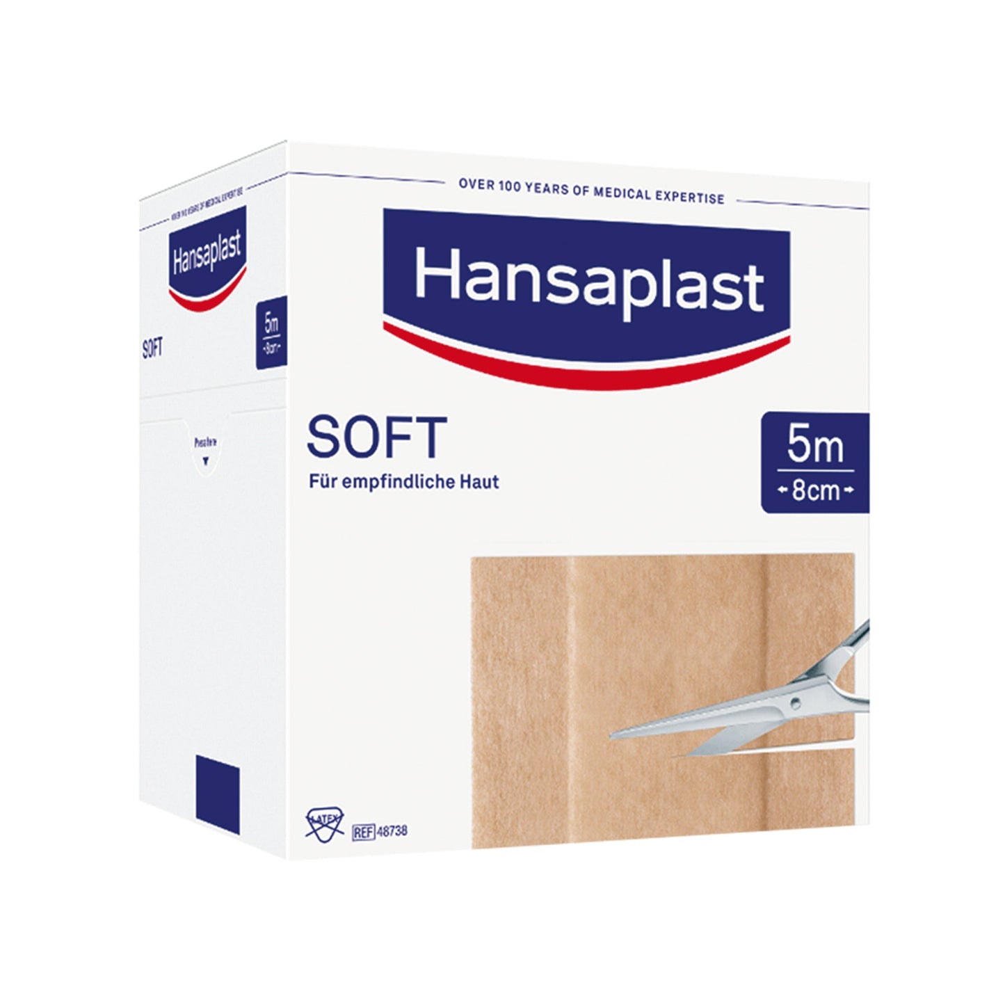 Hansaplast Pflaster SOFT 8 cm x 5 m (B x L) Polyamidvlies beige