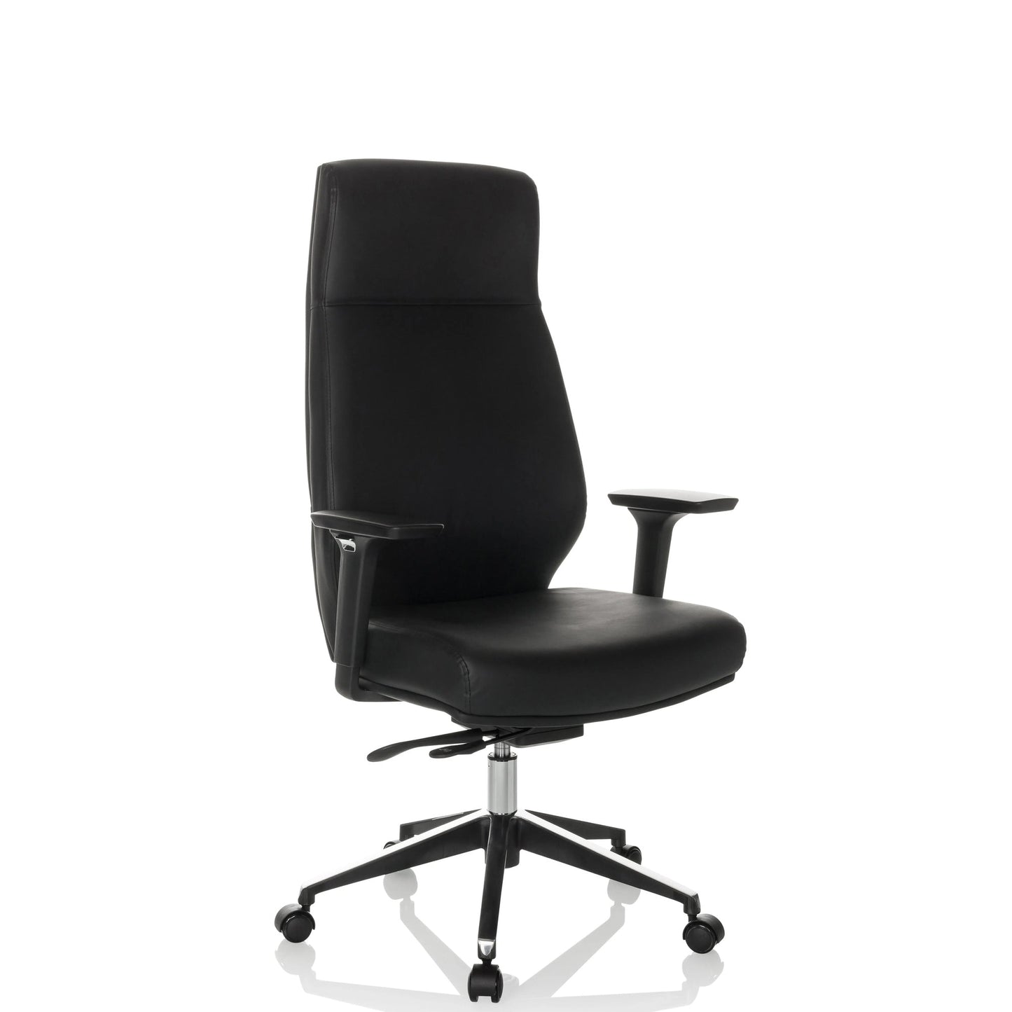 hjh OFFICE Chefsessel VITORO ECO 51-59cm Synchronmechanik mit Armlehnen Rolle universell (für Hart- und Teppichböden) schwarz