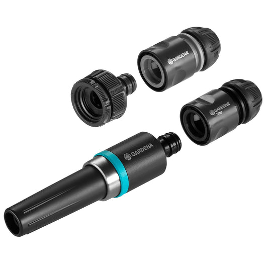 GARDENA Zubehör Wasserschlauch EcoLine Grundausstattung (Reinigungsspritze, Wasserstop, Hahnverbinder, Adapter) G3/4, G1 Kunststoff