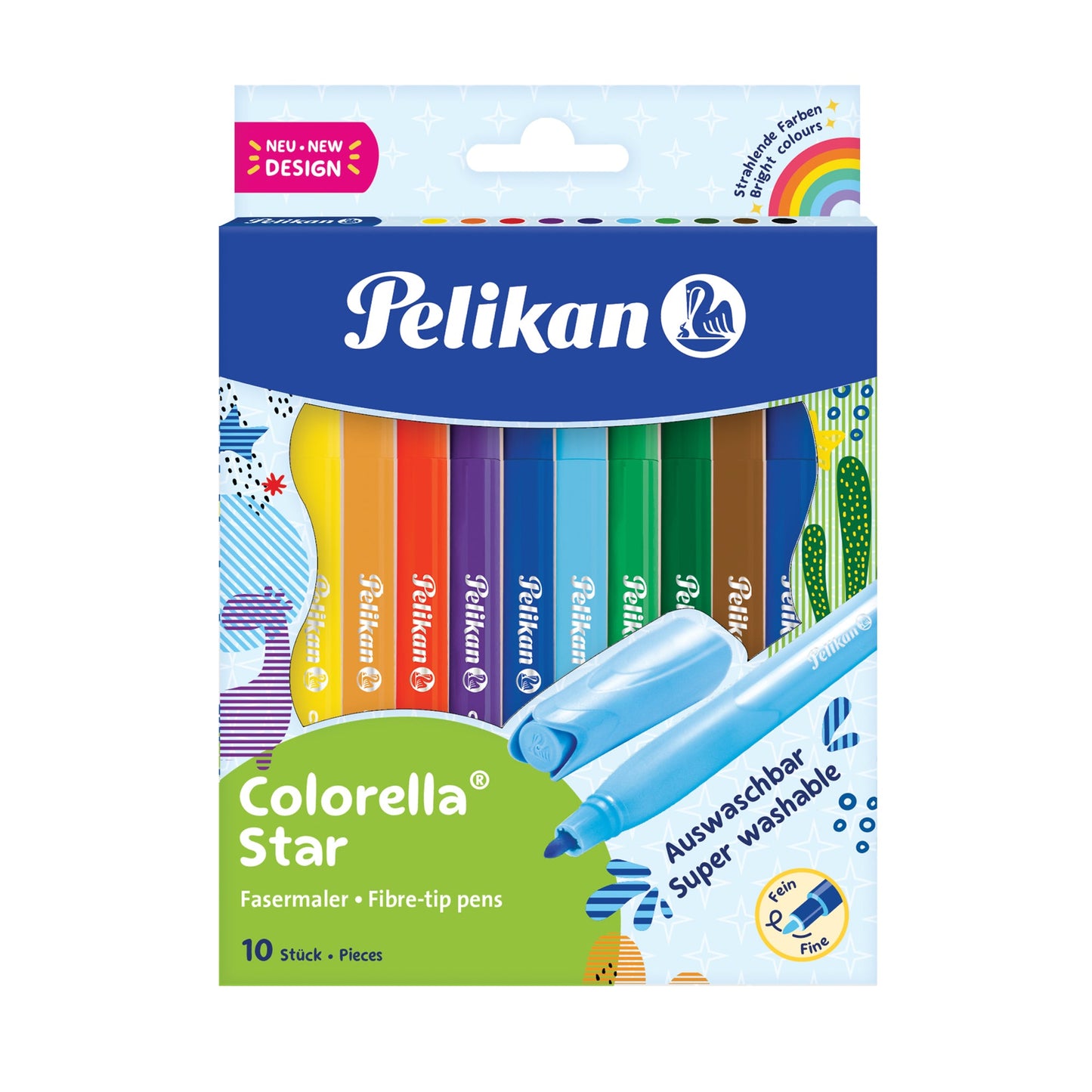 Pelikan Fasermaler Colorella Star 0,6mm farbig sortiert auswaschbar 10 St./Pack.