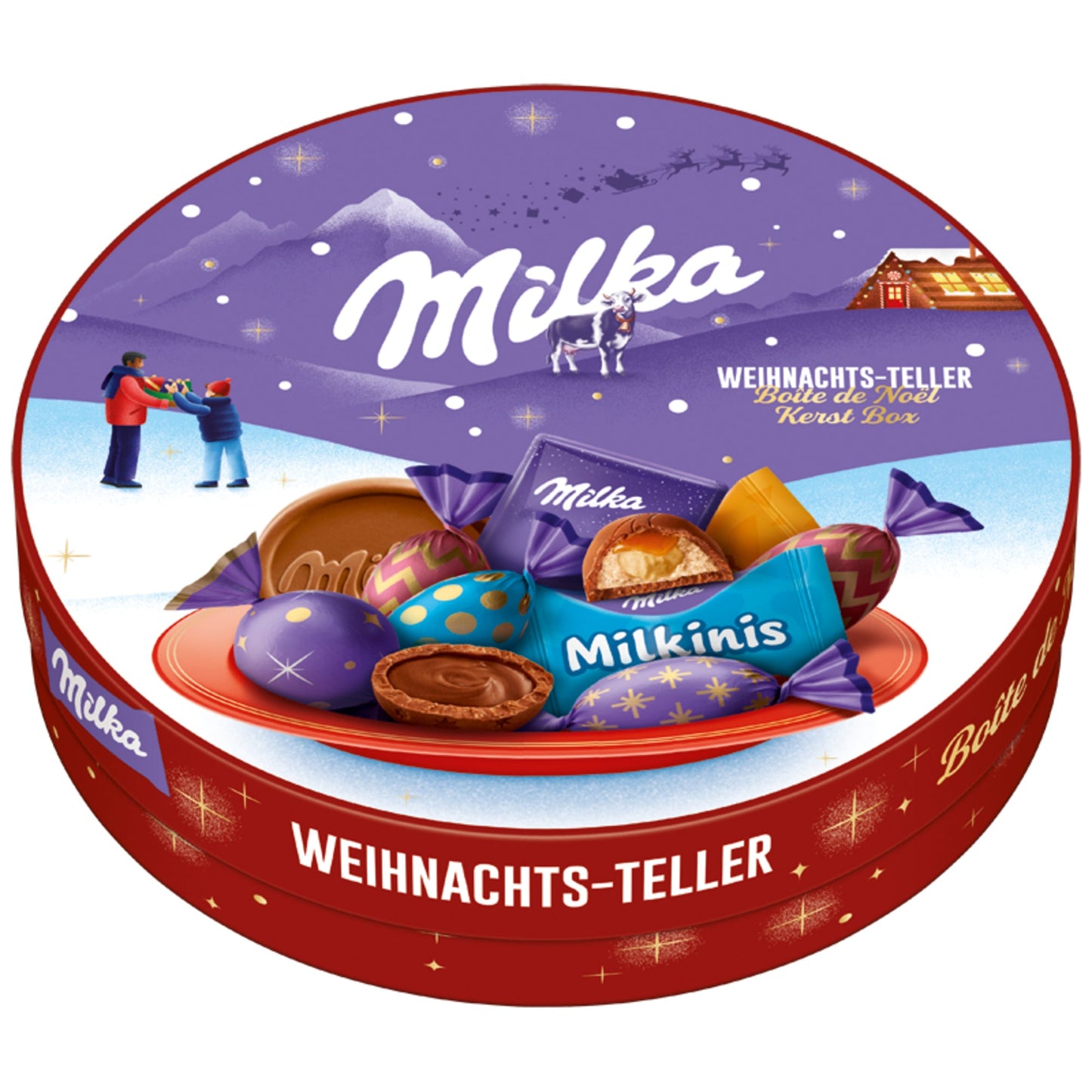 Milka Schokolade Weihnachtsteller Alpenmilch 195 g/Pack.