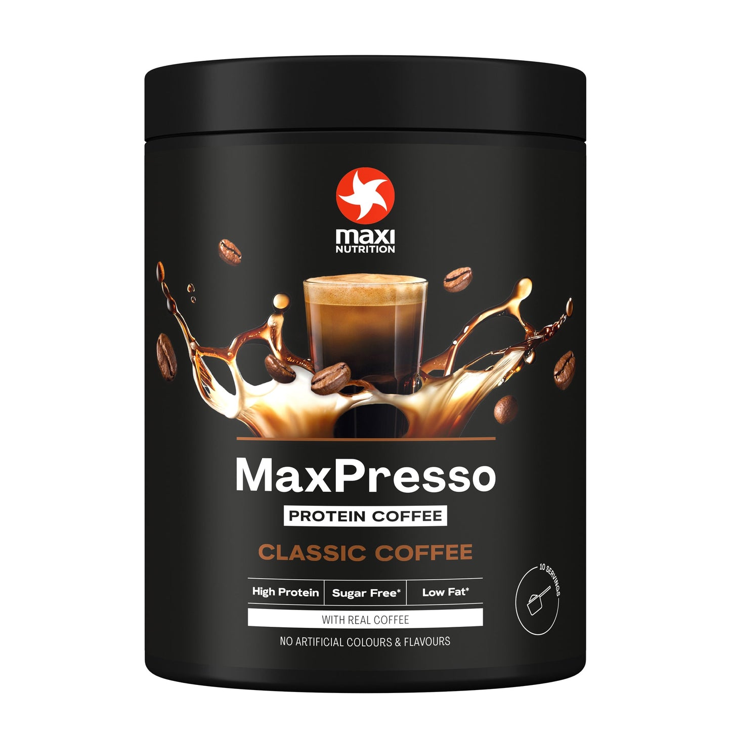 MaxiNutrition Proteinkaffee MaxPresso Classic ohne Zucker 300 g/Pack.