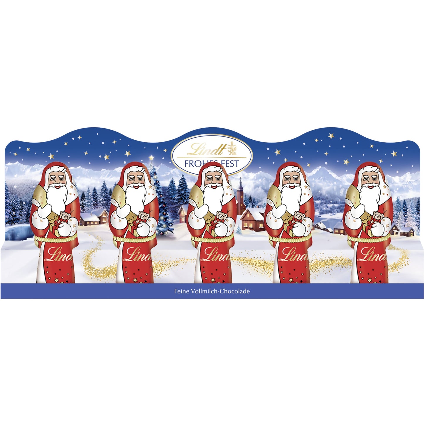 Lindt Schokolade Mini-Weihnachtsmänner Vollmilch 5 x 10 g/Pack.