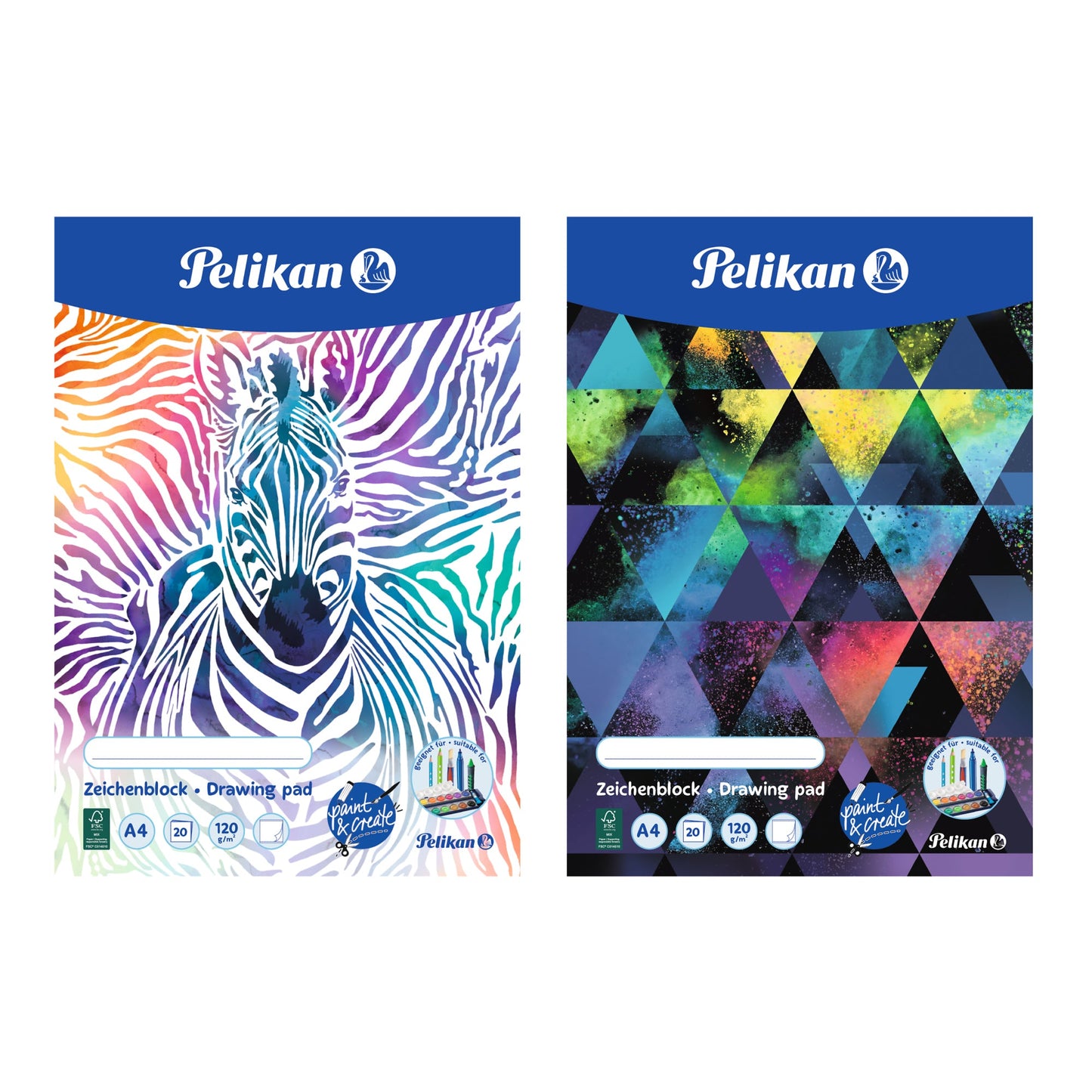 Pelikan Zeichenblock DIN A4 120g/m² mehrfarbig 20 Bl.