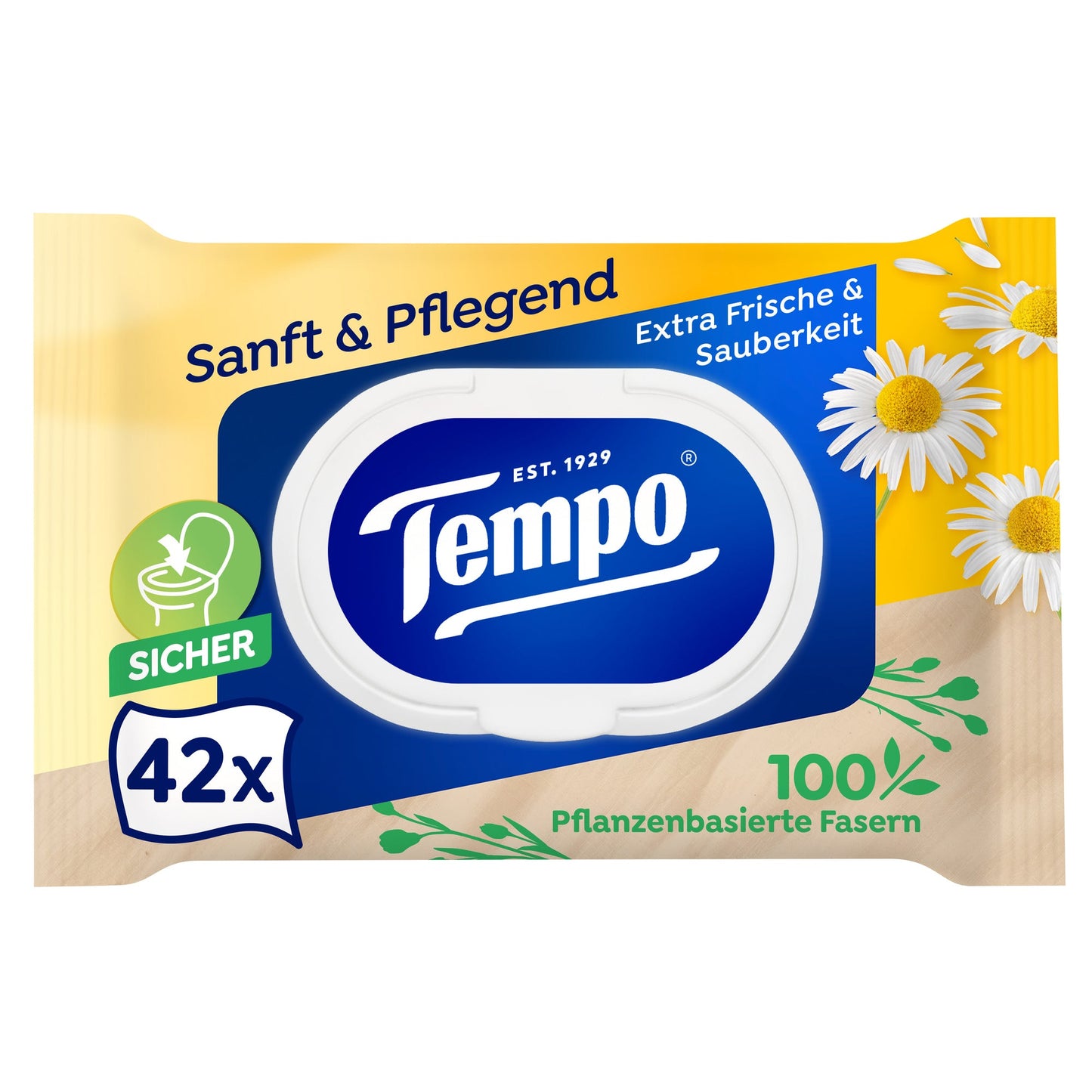Tempo® Feuchttücher Sanft & Pflegend Kamille 42 St./Pack.