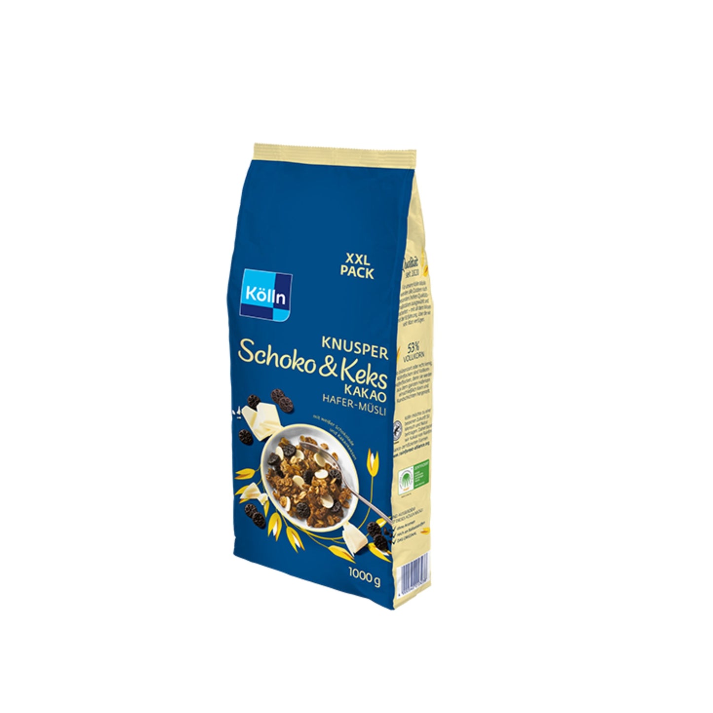 Kölln Müsli Knusper Schoko & Keks Kakao Hafer 6 x 1.000 g/Pack.
