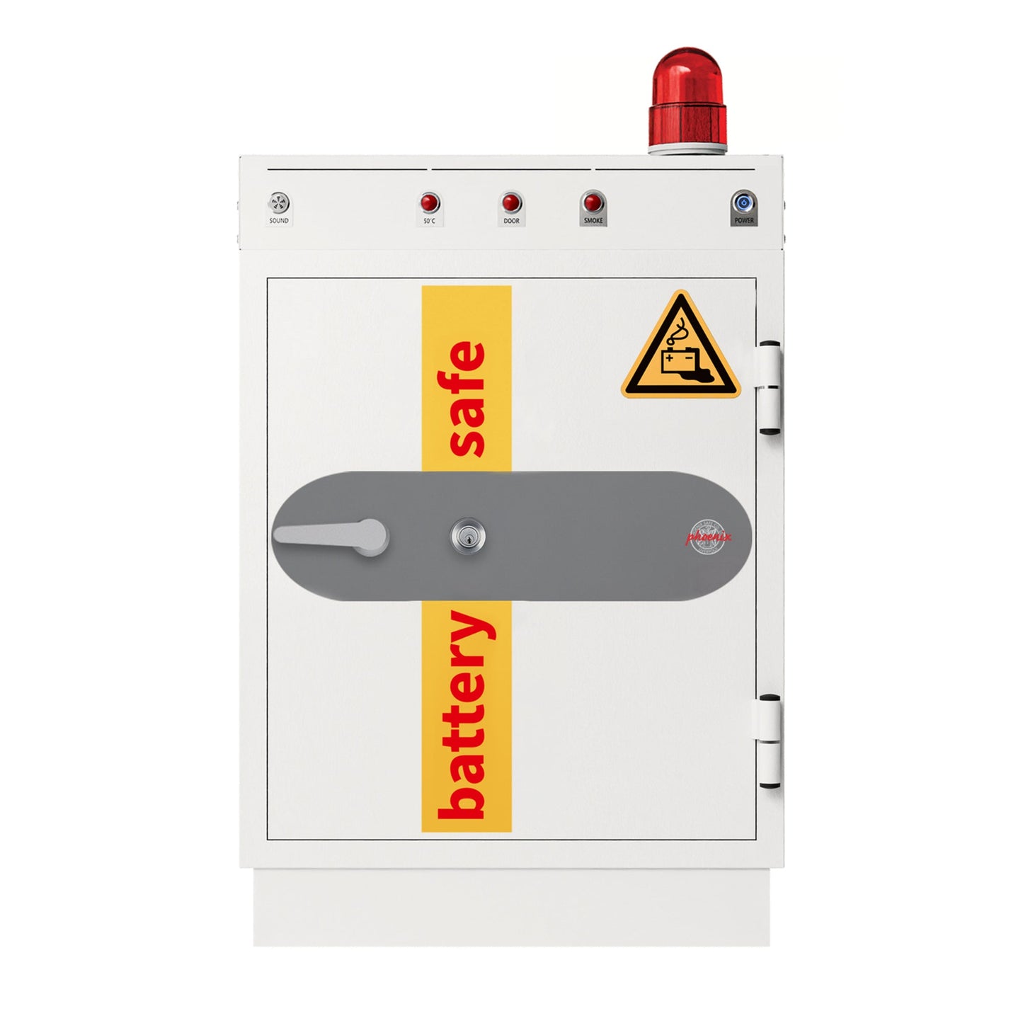 Phoenix Batterietresor Battery Commander Pro Innenmaße: 59 x 51 x 40 cm (B x H x T) Außenmaße: 69 x 99,5 x 71 cm (B x H x T) 120l 5.000 Wh Stahl