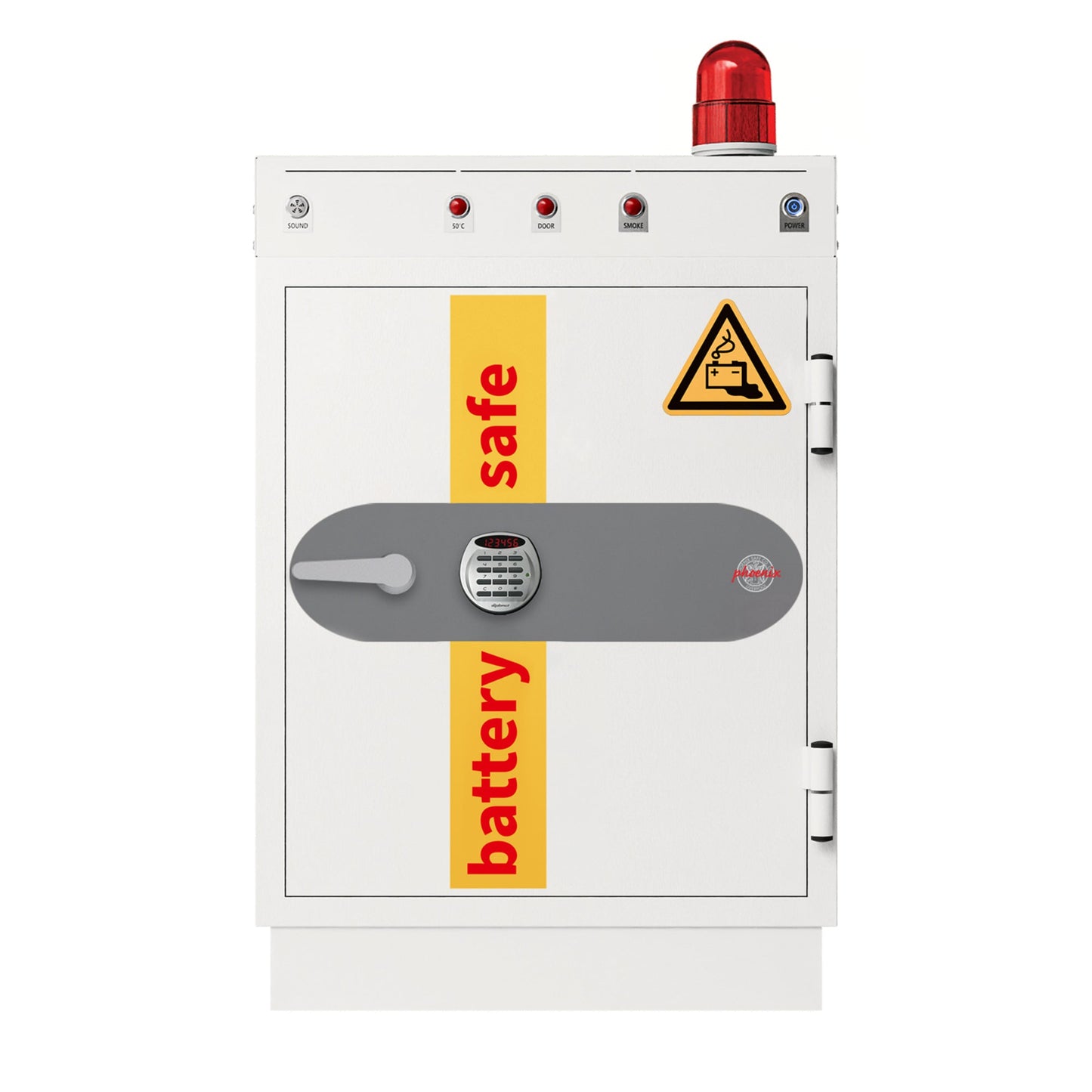 Phoenix Batterietresor Battery Commander Pro Innenmaße: 51 x 59 x 40 cm (B x H x T) Außenmaße: 69 x 99,5 x 71 cm (B x H x T) 120l 5.000 Wh Stahl
