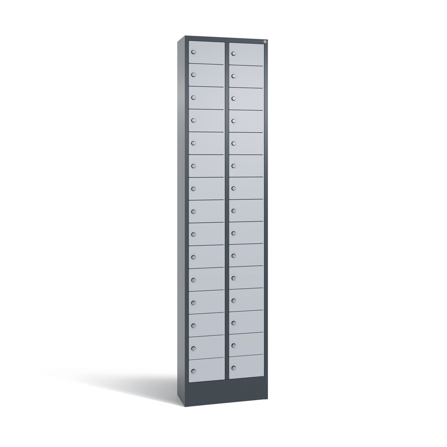 C+P Schließfachschrank Intro 30 Fächer Stahl, lackiert Farbe der Front: weißaluminium