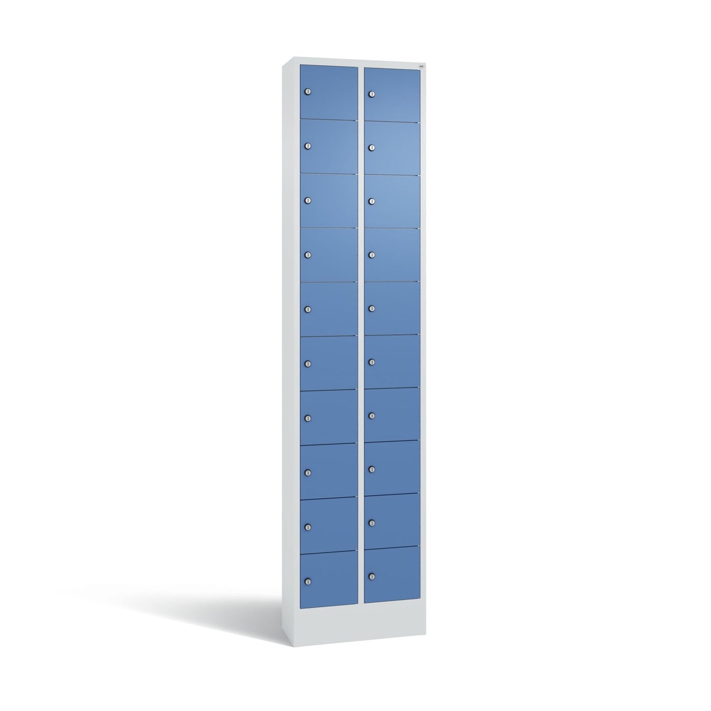C+P Schließfachschrank Intro 20 Fächer Stahl, lackiert Farbe der Front: fernblau
