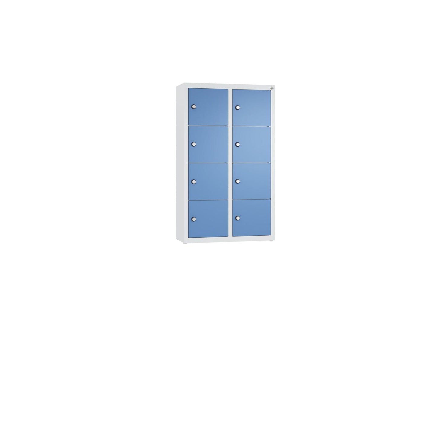 C+P Wandschließfach Intro 460 x 770 x 200 mm (B x H x T) 8 Fächer Zylinderschloss 17,08kg Stahl, lackiert fernblau