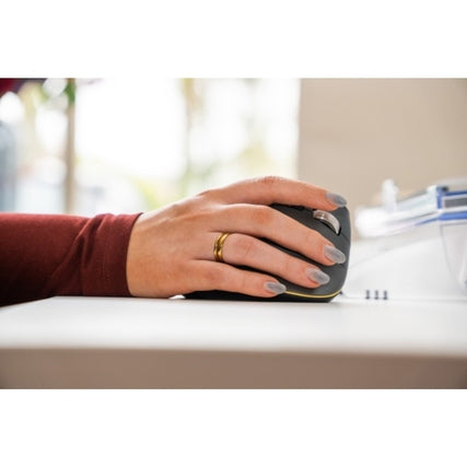 BakkerElkhuizen Optische PC Maus FastForward Rechtshänder ergonomisch USB-C 8m Akku inkl. Dongle, Ladekabel (150 cm) dunkelgrau