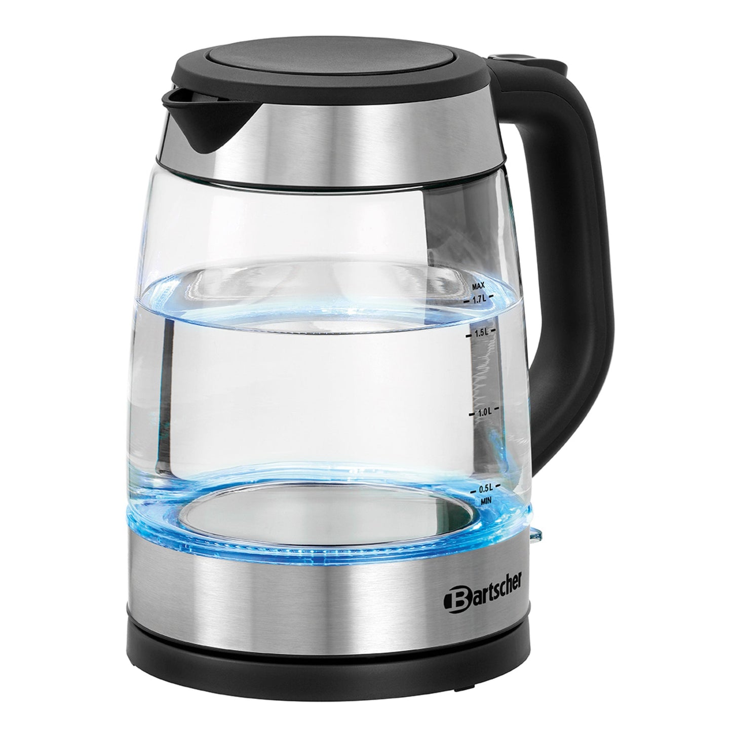 Bartscher Wasserkocher 1,7LGL 1,7l Edelstahl edelstahl/schwarz/transparent