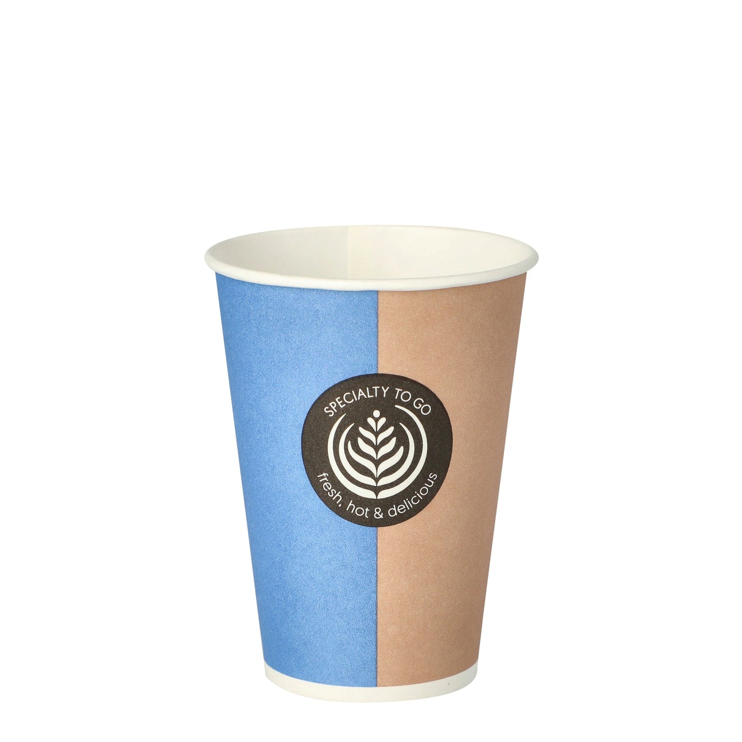 STARPAK Trinkbecher Einweg 180ml Pappe, PE-Beschichtet blau/braun To Go 100 St./Pack.
