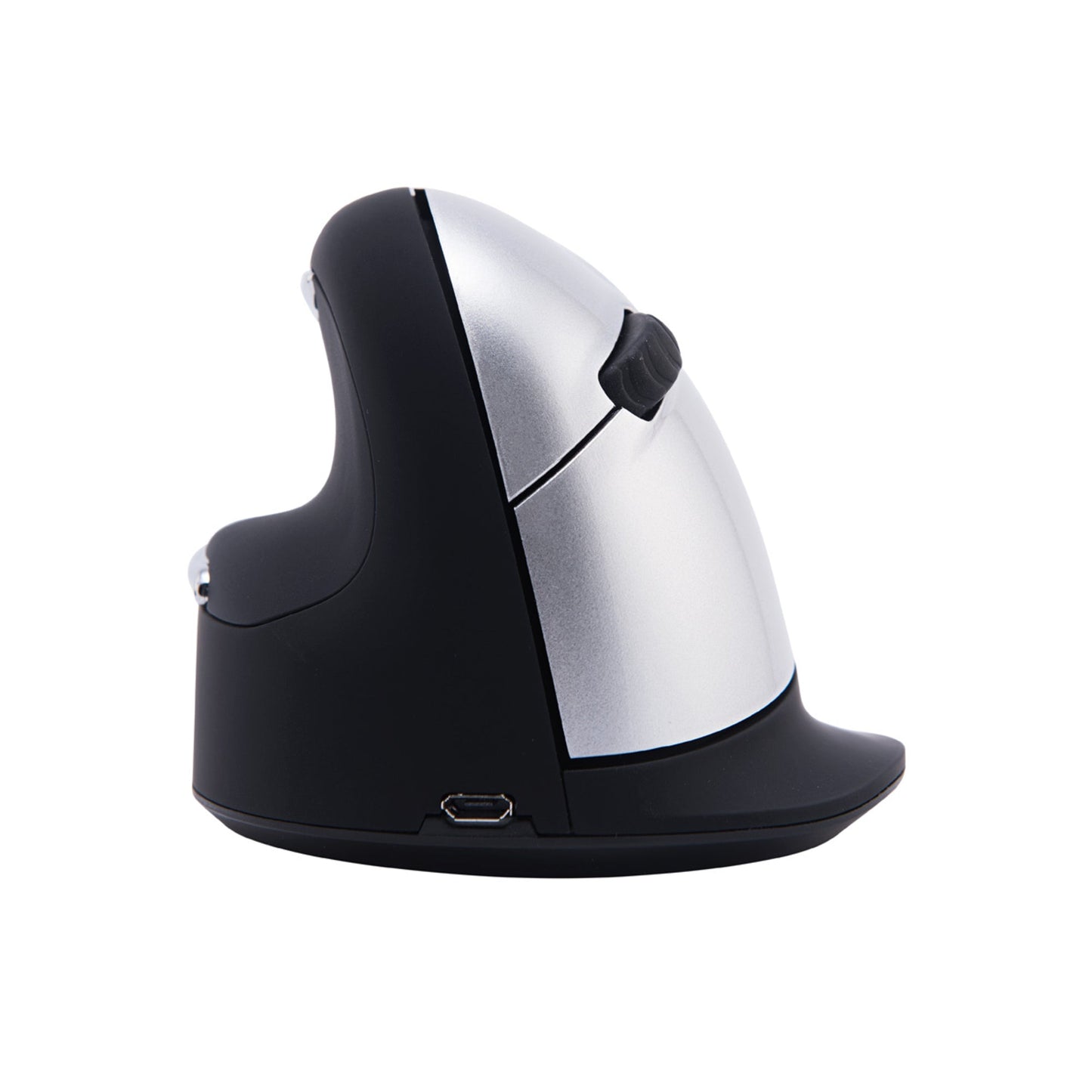 R-Go Tools Optische PC Maus HE Break Linkshänder ergonomisch USB-C 10m Akku inkl. Micro-USB/USB-C-Ladekabel (1 m), Nano-Empfänger schwarz