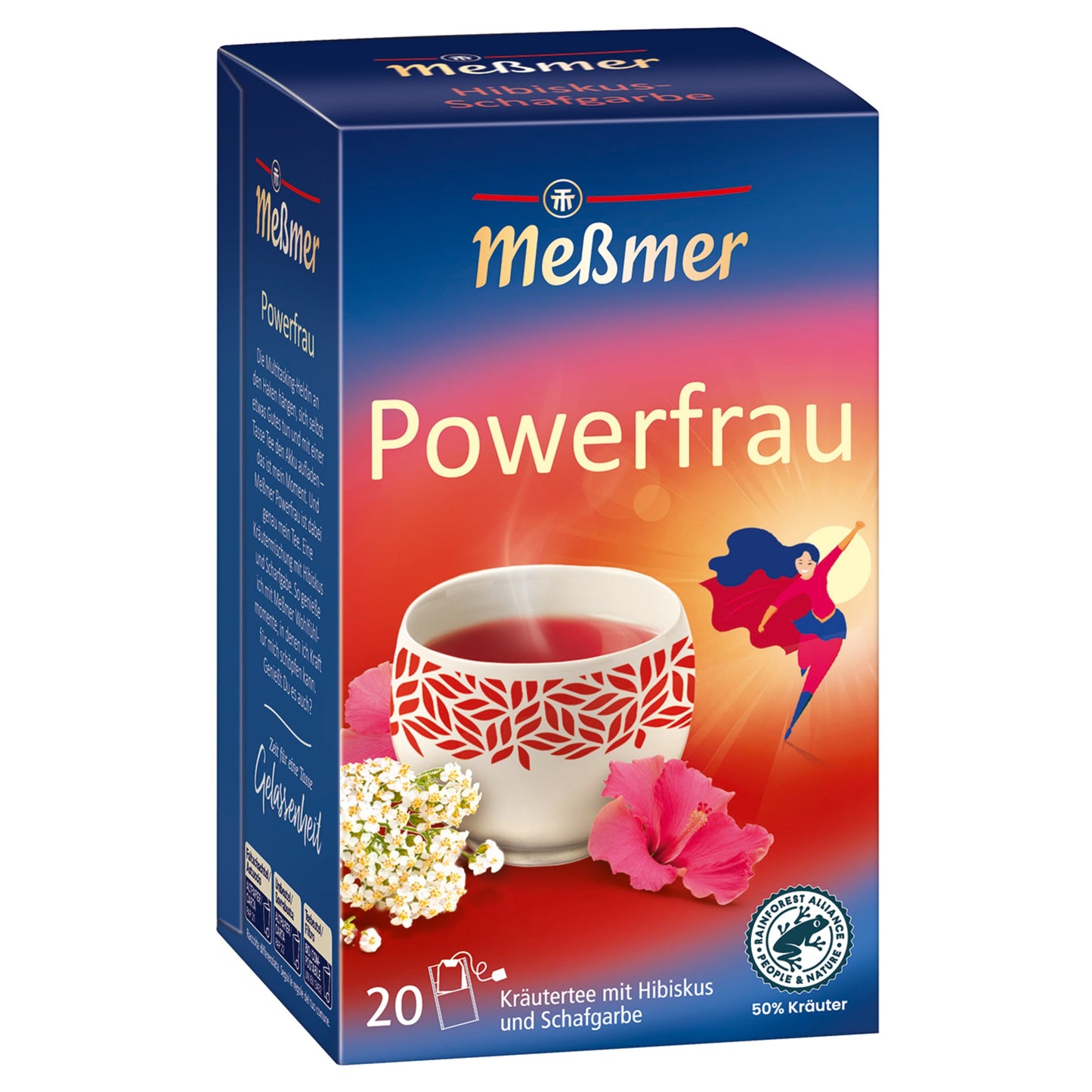 Meßmer Tee Powerfrau Kräutertee mit Hibiskus, Schafgarbe 20 Btl./Pack.