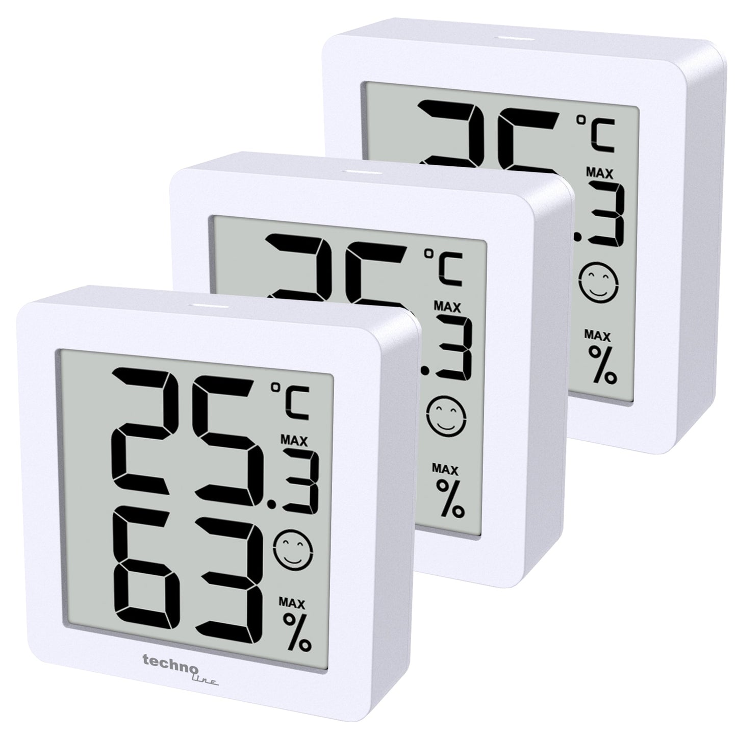 technoline® Thermometer WS 9425 4,4 x 4,4 x 1,4 cm (B x H x T) digital Batterie CR2032 Wandbefestigung möglich 3 St./Pack.