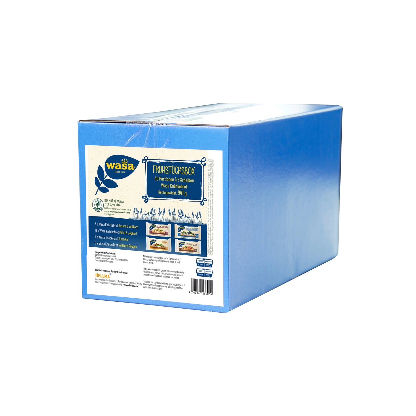 Wasa Brot Frühstücksbox Milch & Joghurt, Vollkorn Roggen, Sesam & Vollkorn, Rustikal 40 x 2 St./Pack.