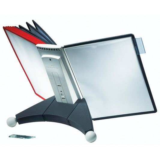 DURABLE Sichttafelständer SHERPA® TABLE 10 53 x 40,5 x 38 cm (B x H x T) ABS Kunststoff/Polypropylen/PVC Anzahl der mitgelieferten Sichttafeln: 10 Sichttafeln je 5 x rot, schwarz