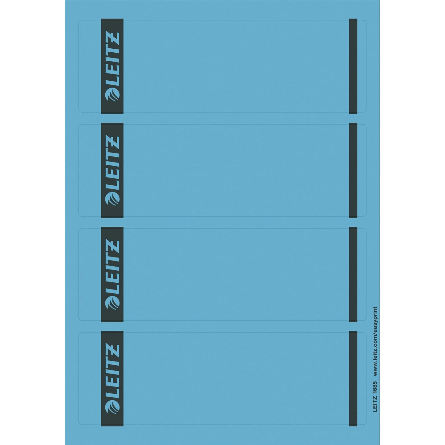 Leitz Ordnerrückenetikett breit/kurz 61,5 x 192 mm (B x H) selbstklebend ohne Griffloch blau 100 Etik./Pack.