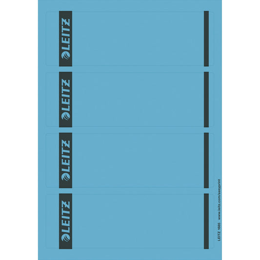 Leitz Ordnerrückenetikett breit/kurz 61,5 x 192 mm (B x H) selbstklebend ohne Griffloch blau 100 Etik./Pack.