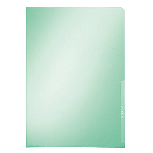 Leitz Sichthülle Premium DIN A4 150µm oben, rechts offen dokumentenecht PVC-Hartfolie grün glänzend 100 St./Pack.