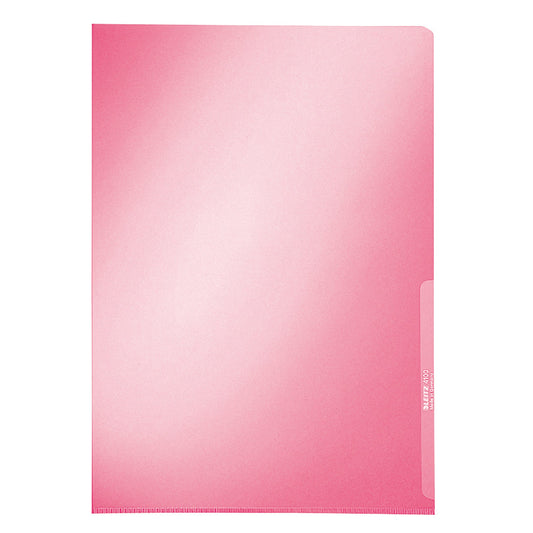 Leitz Sichthülle Premium DIN A4 150µm oben, rechts offen dokumentenecht PVC-Hartfolie rot glänzend 100 St./Pack.