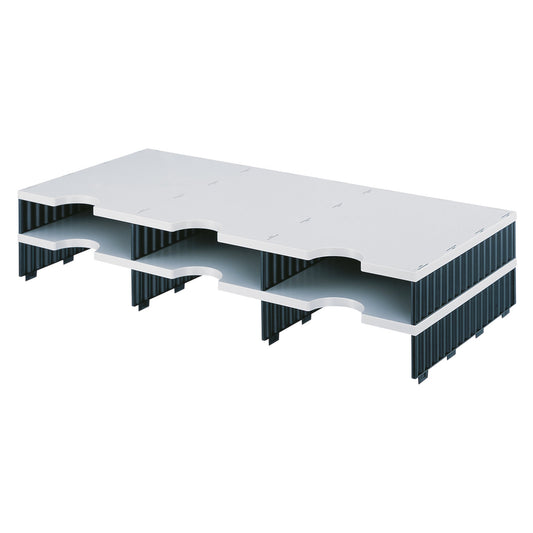 styro Dokumentenablage styrodoc trio Aufbaueinheit 72,3 x 14 x 33,1 cm (B x H x T) Polystyrol grau/schwarz