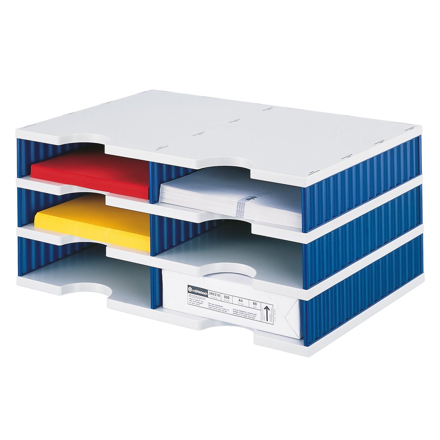 styro Dokumentenablage styrodoc duo Grundeinheit 48,5 x 22,3 x 33,1 cm (B x H x T) Polystyrol grau/blau