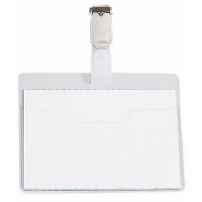 DURABLE Namensschild 90 x 60 mm (B x H) drehbarer Clip transparent 25 St./Pack.