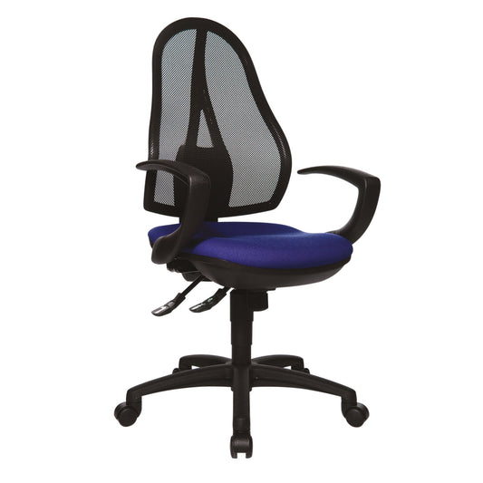 TOPSTAR Bürodrehstuhl Open Point SY 43-51cm Synchronmechanik Rolle hart gebremst (für Teppichboden) optionales Zubehör: Rolle weich gebremst (für Hartboden) 6991 Polyamid