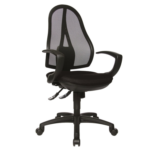 TOPSTAR Bürodrehstuhl Open Point SY 43-51cm Synchronmechanik Rolle hart gebremst (für Teppichboden) optionales Zubehör: Rolle weich gebremst (für Hartboden) 6991 Polyamid