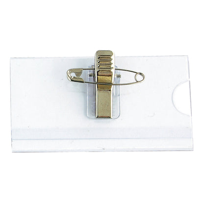 Soennecken Namensschild 75 x 45 mm (B x H) Kombiklemme transparent 25 St./Pack.