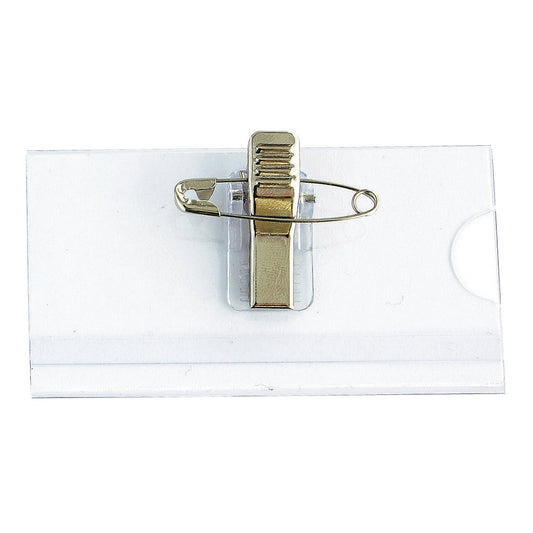 Soennecken Namensschild 75 x 45 mm (B x H) Kombiklemme transparent 25 St./Pack.