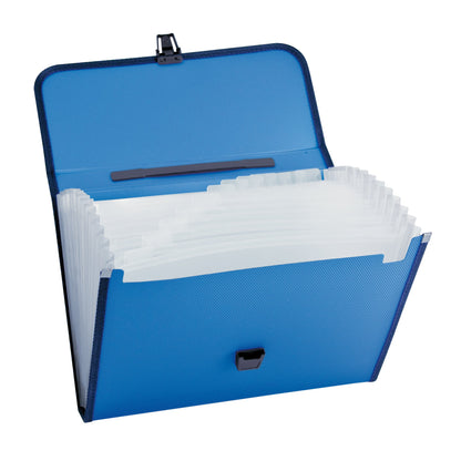 Fächertasche DIN A4 blanko Polypropylen blau 12 Fächer