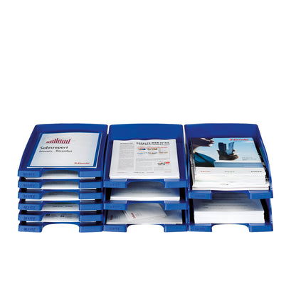 Leitz Briefablage Plus flach DIN A4 Polystyrol Farbe: blau