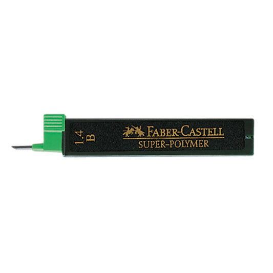 Faber-Castell Feinmine SUPER POLYMER 1,4mm B schwarz 6 St./Pack.