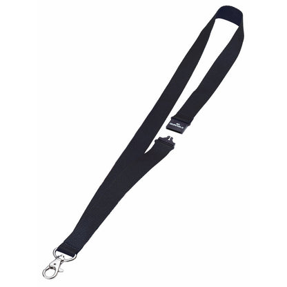 DURABLE Textilband Namensschilder mit Clip-Ausstanzung 2 x 44 cm (B x L) Sicherheitsverschluss Karabinerhaken schwarz 10 St./Pack.