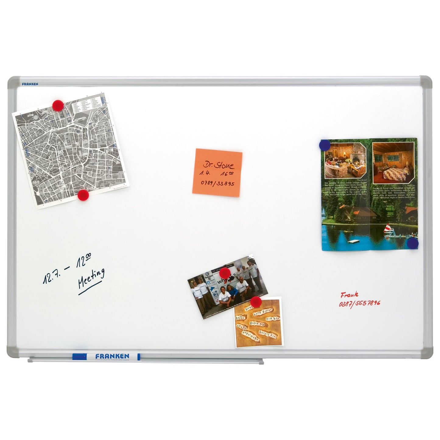 FRANKEN Whiteboard ECO Maße der Oberfläche: 120 x 90 cm (B x H) Tafel magnethaftend nicht beidseitig beschreibbar lackiert weiß