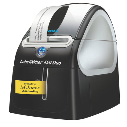 DYMO® Etikettendrucker LabelWriterT 450 Duo 71 Etik./Min. USB 2.0 inkl. 20 Starter Etiketten (89 x 36 mm), D1-Schriftband (24 mm x 3 m, schwarz auf weiß), Adapter, Netzkabel, USB-Kabel, Kurzanleitung