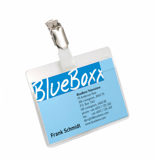 DURABLE Namensschild 90 x 60 mm (B x H) drehbarer Clip transparent 25 St./Pack.