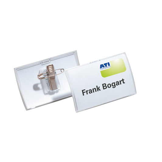 DURABLE Namensschild CLICK FOLD 75 x 40 mm (B x H) Kombiklemme transparent 25 St./Pack.