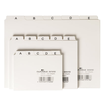 DURABLE Leitkarte DIN A5 quer A-Z Polypropylen weiß 25 Registerblätter