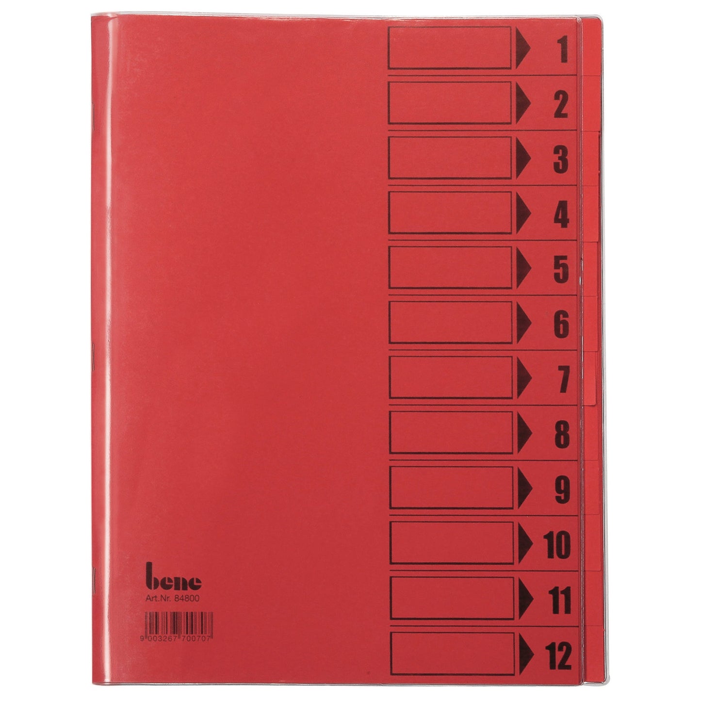 Bene Ordnungsmappe DIN A4 230g/m² Farbe: intensivrot 12 Fächer