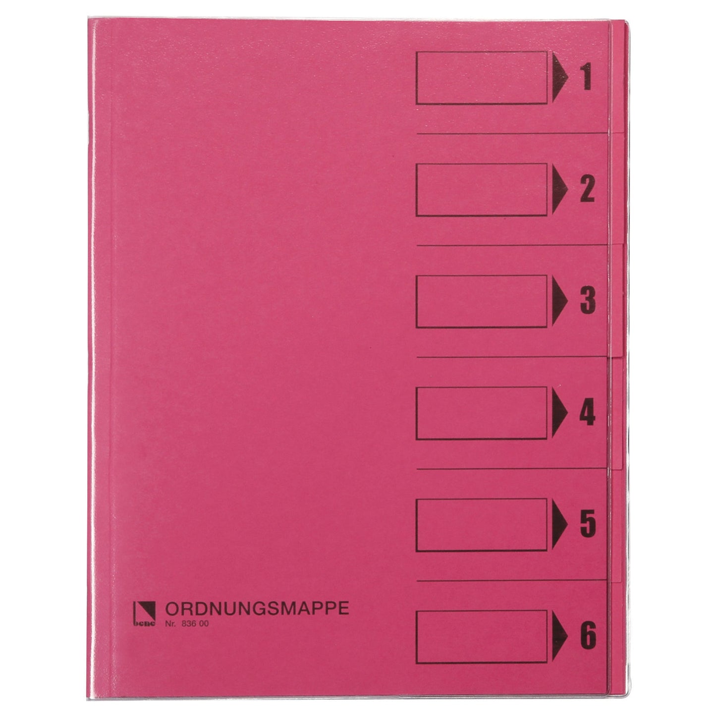 Bene Ordnungsmappe DIN A4 250g/m² Farbe: rosa 6 Fächer