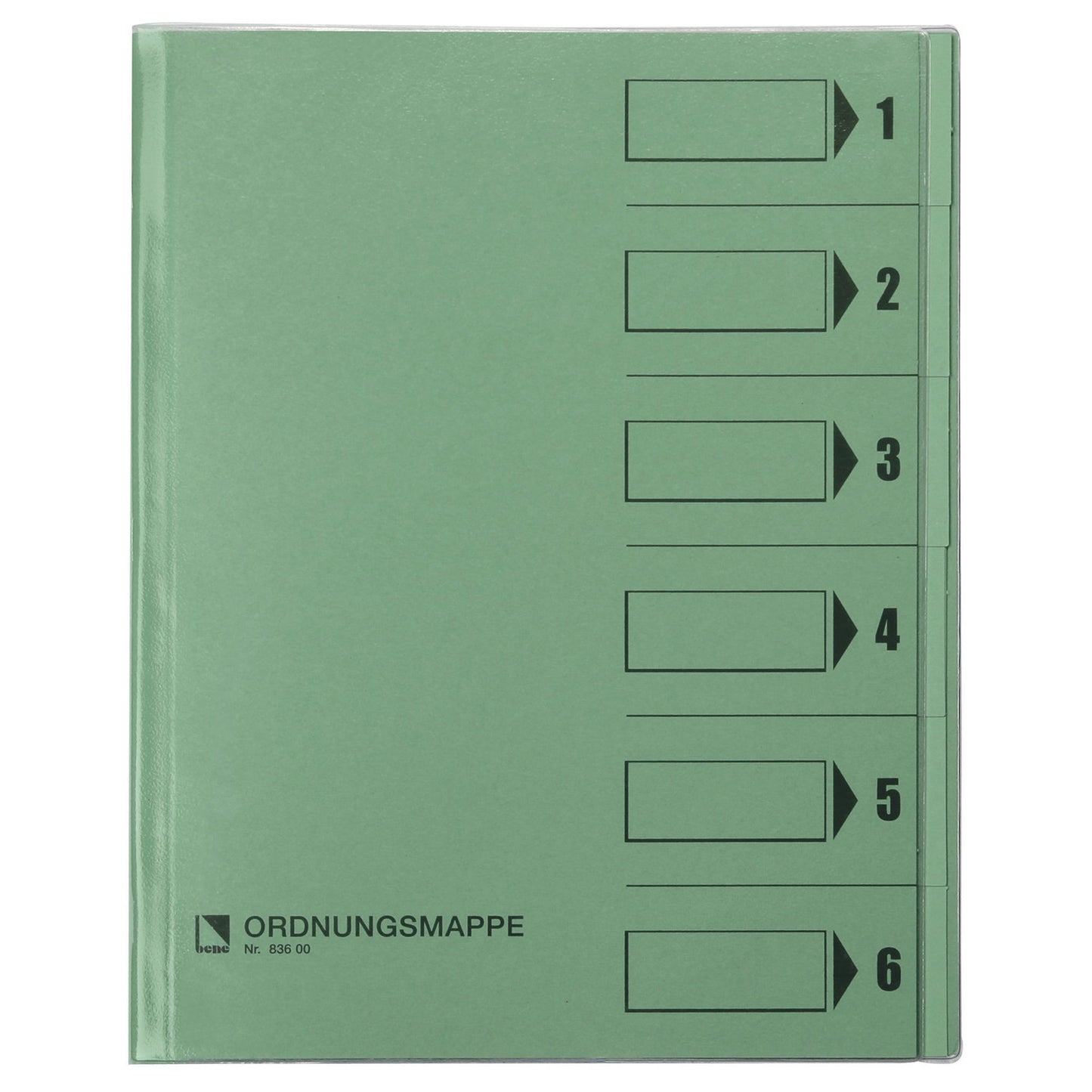 Bene Ordnungsmappe DIN A4 250g/m² Farbe: grün 6 Fächer