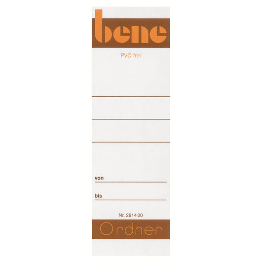 Bene Rückenschild breit/kurz 49 x 153 mm (B x H) weiß 10 St./Pack.
