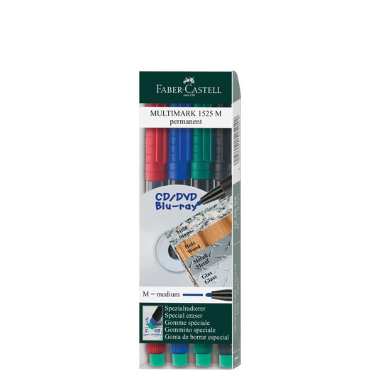 Faber-Castell Folienstift MULTIMARK 1525 1mm farbig sortiert 4 St./Pack.