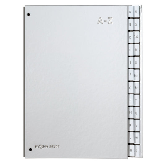 PAGNA Pultordner DIN A4 A-Z Karton/Papier, laminiert silber 24 Fächer